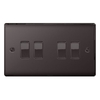 Black Nickel Low Profile 10A 2 Way 4 Gang Light Switch