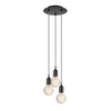 Bronx Round 3 Light Cluster Ceiling Pendant - Black