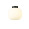 Chicago Medium Flush Ceiling Light - Matt Black with Frosted Glass