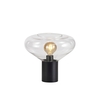 Chung Wide Table Lamp Satin Black & Clear Glass