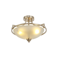 Claudio 3 Light Semi-Flush Ceiling In a Satin Nickel Finish With a Frosted White Shade