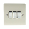 Cream Low Profile 10A 2 Way 3 Gang Light Switch