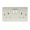 Cream Low Profile 13A 2 Gang Switched Socket