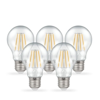 Crompton 5W Warm White Dimmable LED Decorative Filament GLS Bulb - Screw Cap - Pack of 5