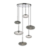 Dar Bibiana 6 Light Glass Cascade Ceiling Pendant - Clear & Smoked
