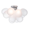 Dar Bubbles 4 Light Flush Ceiling Light - Polished Chrome with Frosted Glass