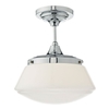 Dar Caden Glass Semi-Flush Ceiling Light - Polished Chrome