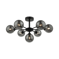 Dar Cohen 7 Arm Semi Flush Ceiling Light - Matt Black