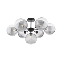 Dar Cohen 7 Light Semi-Flush Ceiling Light - Matt Black