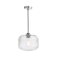 Dar Demarius Ceiling Pendant Light - Polished Chrome with Clear Glass
