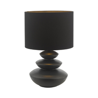 Dar Discus Ceramic Table Lamp - Black