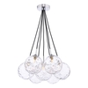Dar Elpis 7 Light Clear Glass Cluster Pendant - Polished Chrome