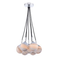 Dar Elpis 7 Light Glass Cluster Pendant - Polished Chrome