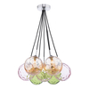Dar Elpis 7 Light Mixed Coloured Glass Cluster Pendant - Polished Chrome