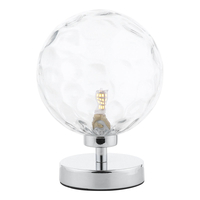 Dar Esben Table Lamp With Clear Dimpled Glass - Polished Chrome
