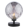 Dar Esben Table Lamp With Smoked Dimpled Glass - Matt Black