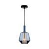 Dar Esmeralda Small Ceiling Pendant Light - Blue with Opal Glass