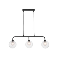 Dar Feya 3 Light Bar Ceiling Pendant Light - Matt Black
