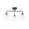 Dar Feya 3 Light Semi-Flush Ceiling Light - Matt Black
