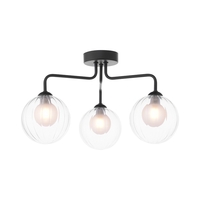Dar Feya 3 Light Semi-Flush Ceiling Light - Matt Black