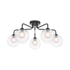Dar Feya 5 Light Semi-Flush Ceiling Light - Matt Black