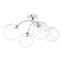 Dar Izzy 4 Light Semi Flush With Clear Glass - Polished Chrome
