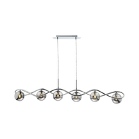 Dar Lysandra 6 Light Bar Ceiling Pendant Light - Polished Chrome