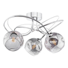 Dar Onawa 3 Light Semi Flush With Smoked Glass - Polished Chrome