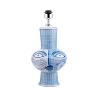 Dar Picasso Ceramic Medium Table Lamp Base Only - Blue & White