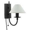 Dar Sivan Wall Light - Matt Black with White Shade