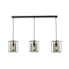 Dar Tatum 3 Light Bar Ceiling Pendant Light - Matt Black