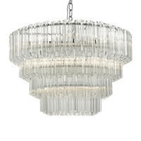Dar Tuvalu Glass Chandelier - Polished Chrome