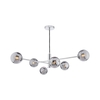 Dar Vignette 6 Arm Ceiling Pendant Light - Polished Chrome with Smoked Glass