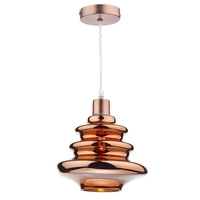 Dar Zephyr Glass Ceiling Pendant Shade - Copper
