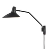 DFTP Darci Long Arm Wall Light with Plug - Black