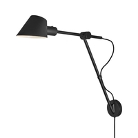 DFTP Stay Long Arm Wall Light with Plug - Matt Black