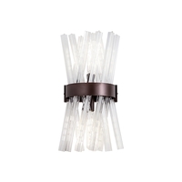 Discovery Woxsall Twin Wall Light - Brown Oxide with Clear Glass