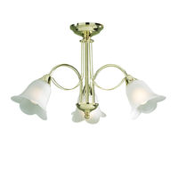 Doublet 3 Light Semi-Flush - Polished Brass