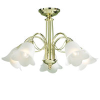 Doublet 5 Light Semi-Flush - Polished Brass