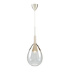 Ebb & Flow Lute Glass Ceiling Pendant Light - Grey and Platinum