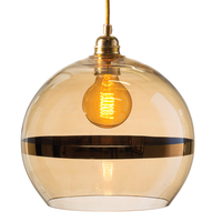 Ebb & Flow Rowan Striped Glass Ceiling Pendant Light - Gold