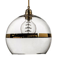Ebb & Flow Rowan Striped Glass Ceiling Pendant Light - Gold and Clear