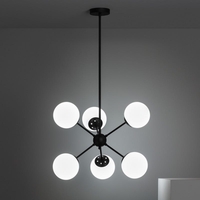 Edit Balts 6 Arm Ceiling Pendant Light - Black