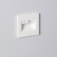 Edit Bark Cool White LED Recessed Outdoor Wall Light with PIR Sensor - White