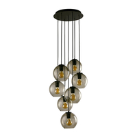 Edit Boule 7 Light Cascade Ceiling Pendant - Smoked Glass