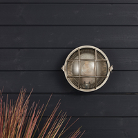 Edit Coastal Mate Round Outdoor Flush Wall Light - Matt Nickel