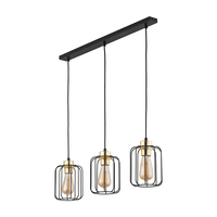 Edit Galaxy 3 Light Bar Ceiling Pendant - Black & Gold