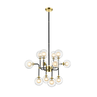 Edit Lincoln 12 Light Chandelier - Black & Gold