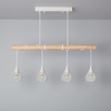 Edit Monah 4 Light Bar Ceiling Pendant - White & Wood