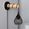 Edit Monah Wall Light with Plug - Black & Wood